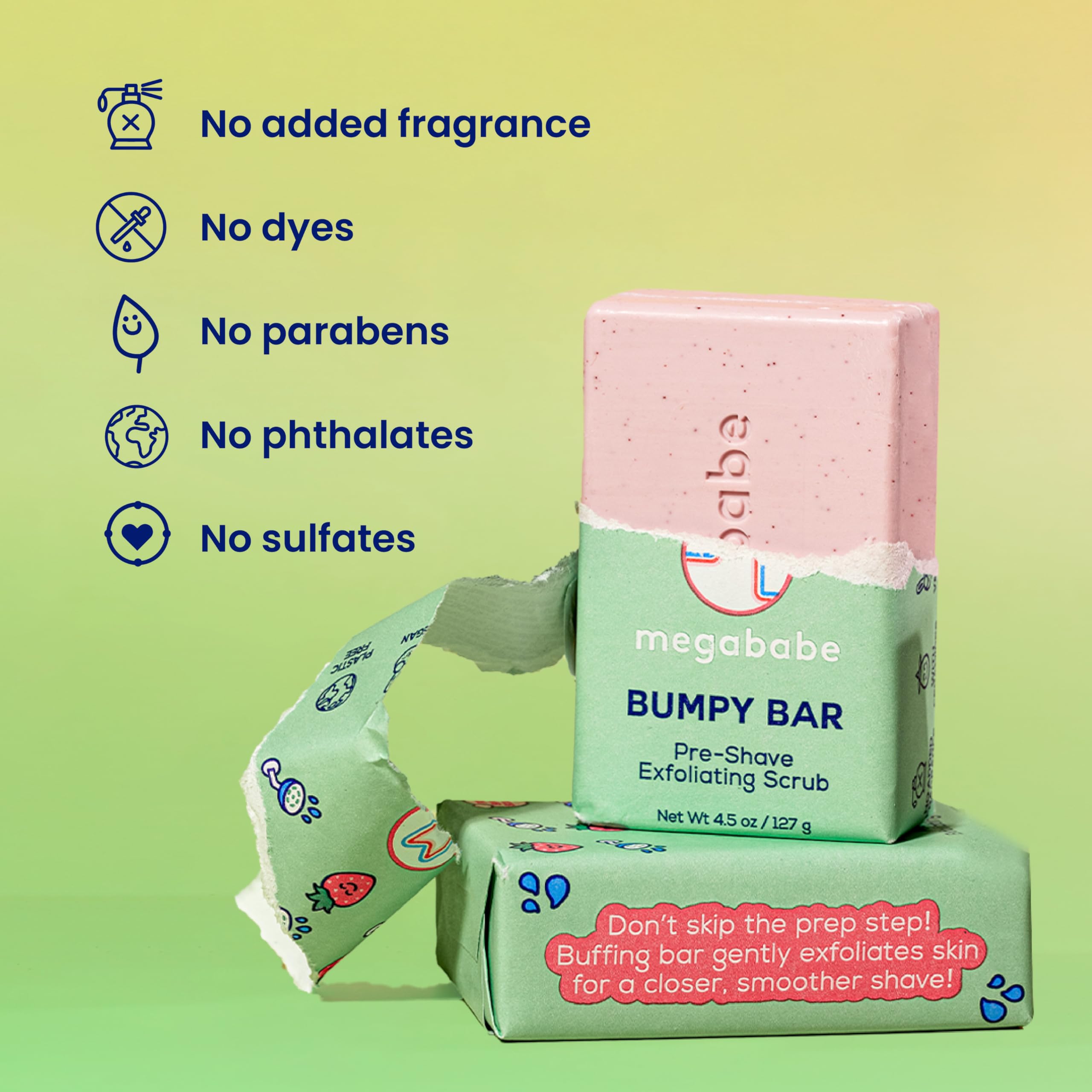 Extracto de fresa en Megababe Bumpy Bar para piel saludable.