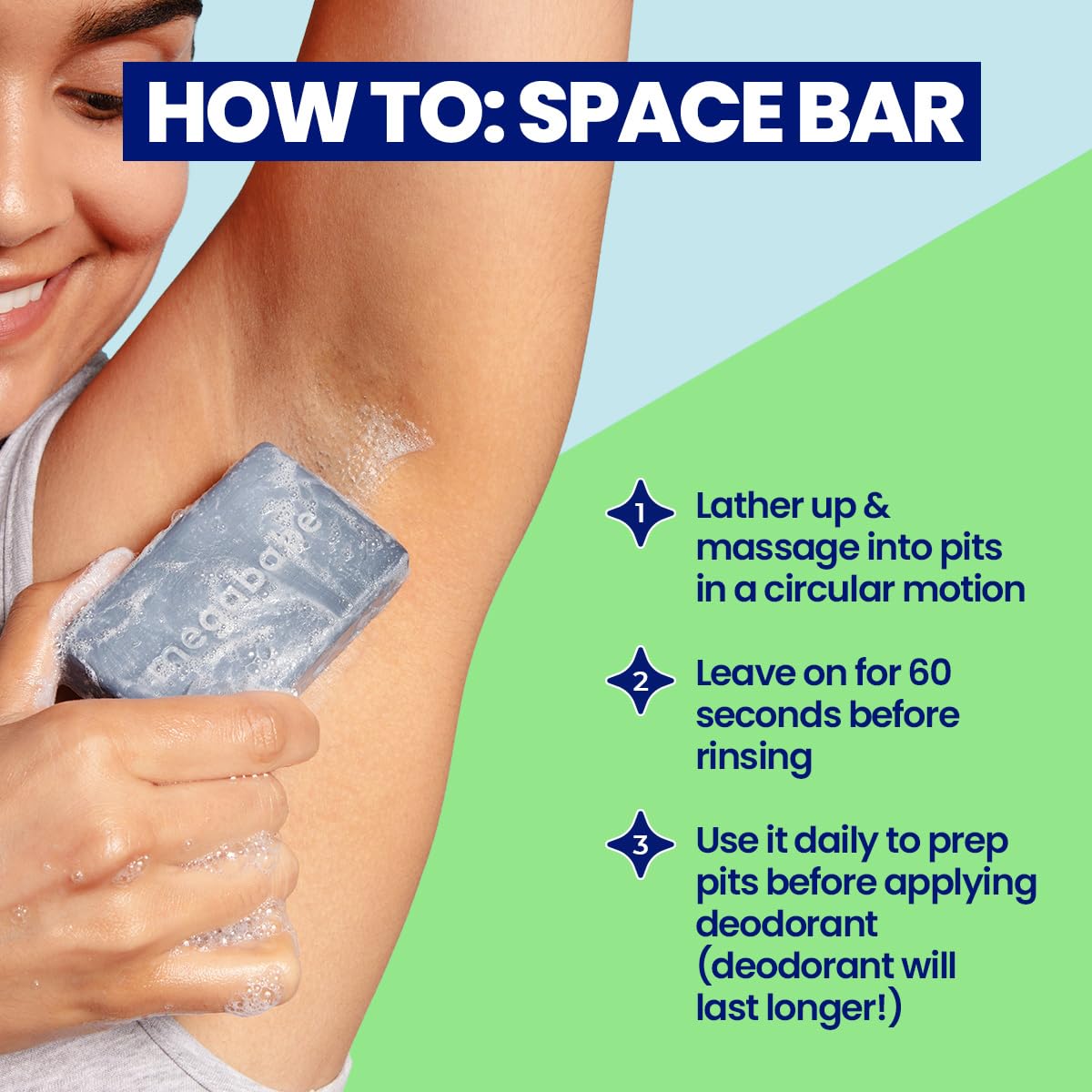 Megababe Space Bar: aceite-arbol-te para limpieza profunda.