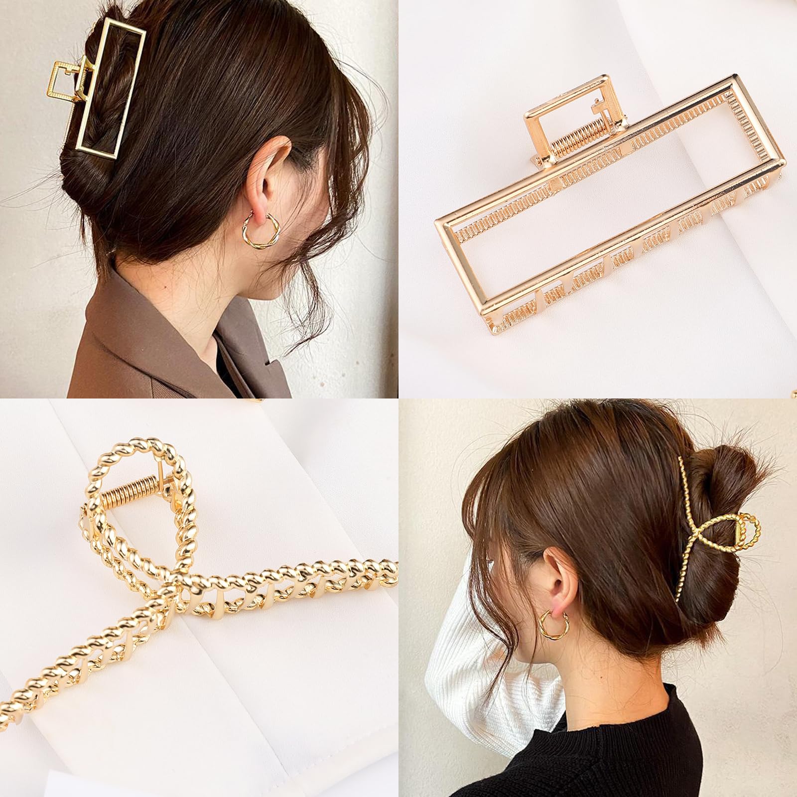Mehayi pinza metal grande, ideal para cabello rizado, control y comodidad.