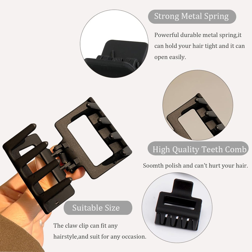 Mehayi pinza pelo cuadrada marrón, complemento para outfits