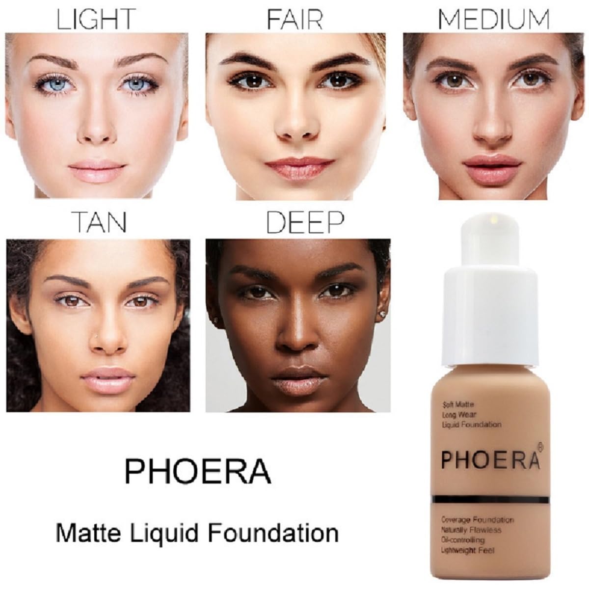 Meifen PHOERA Foundation, aplicación en rostro para un acabado natural.