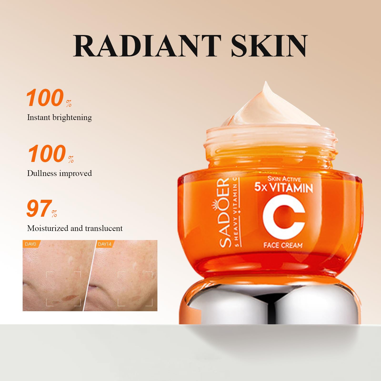 Crema facial MeiYUANNAISI con vitamina C para nutrición y barrera.