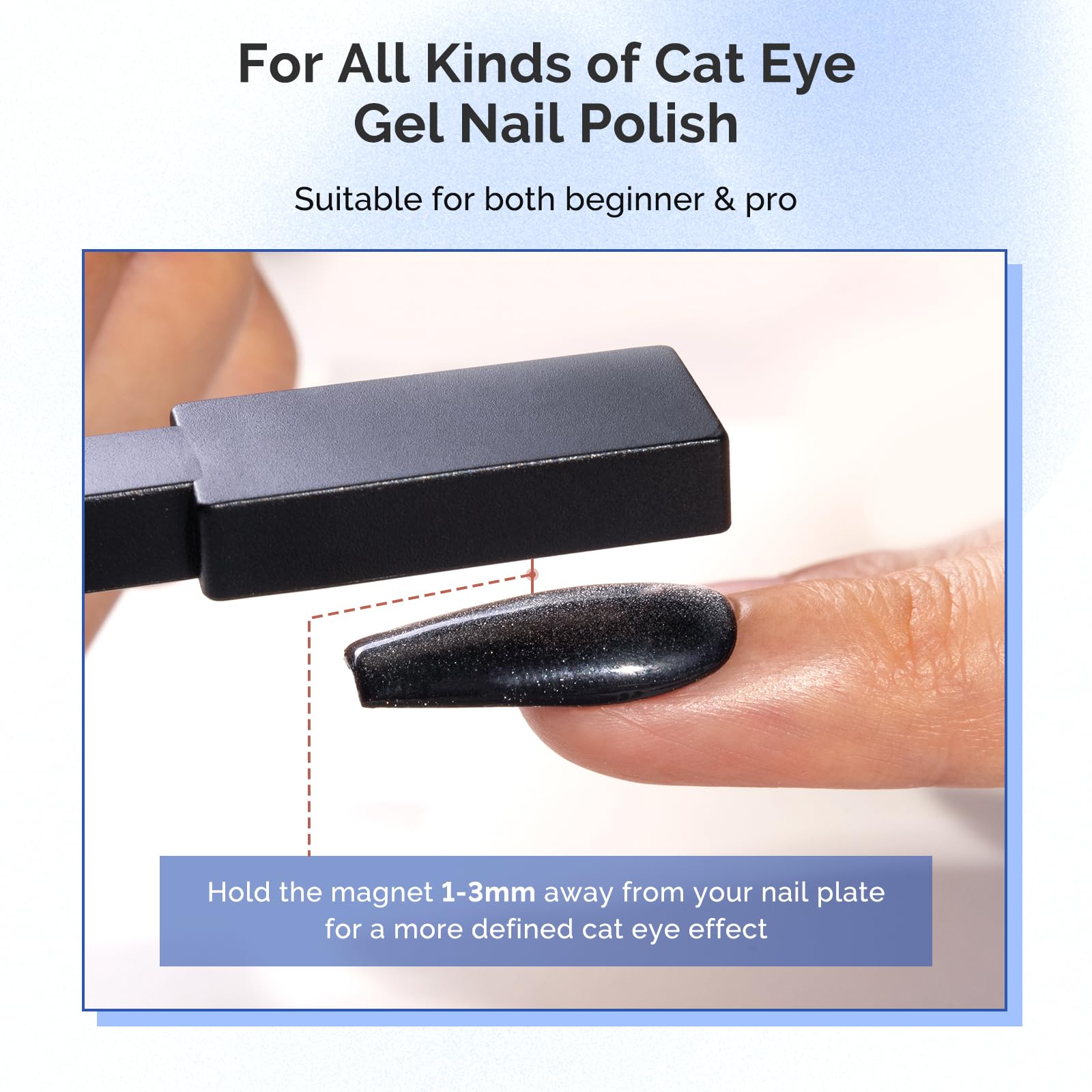 MelodySusie aplicación fácil para lograr efecto ojo gato en segundos y curado rápido.