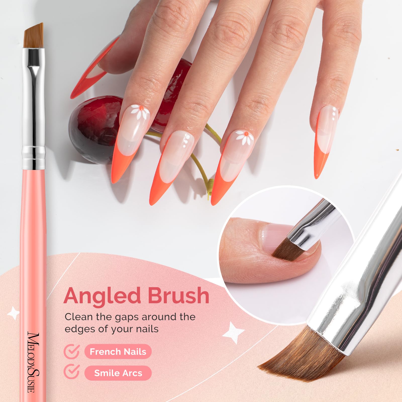 MelodySusie brocha para remover esmalte, aplicando precisión en áreas grandes.