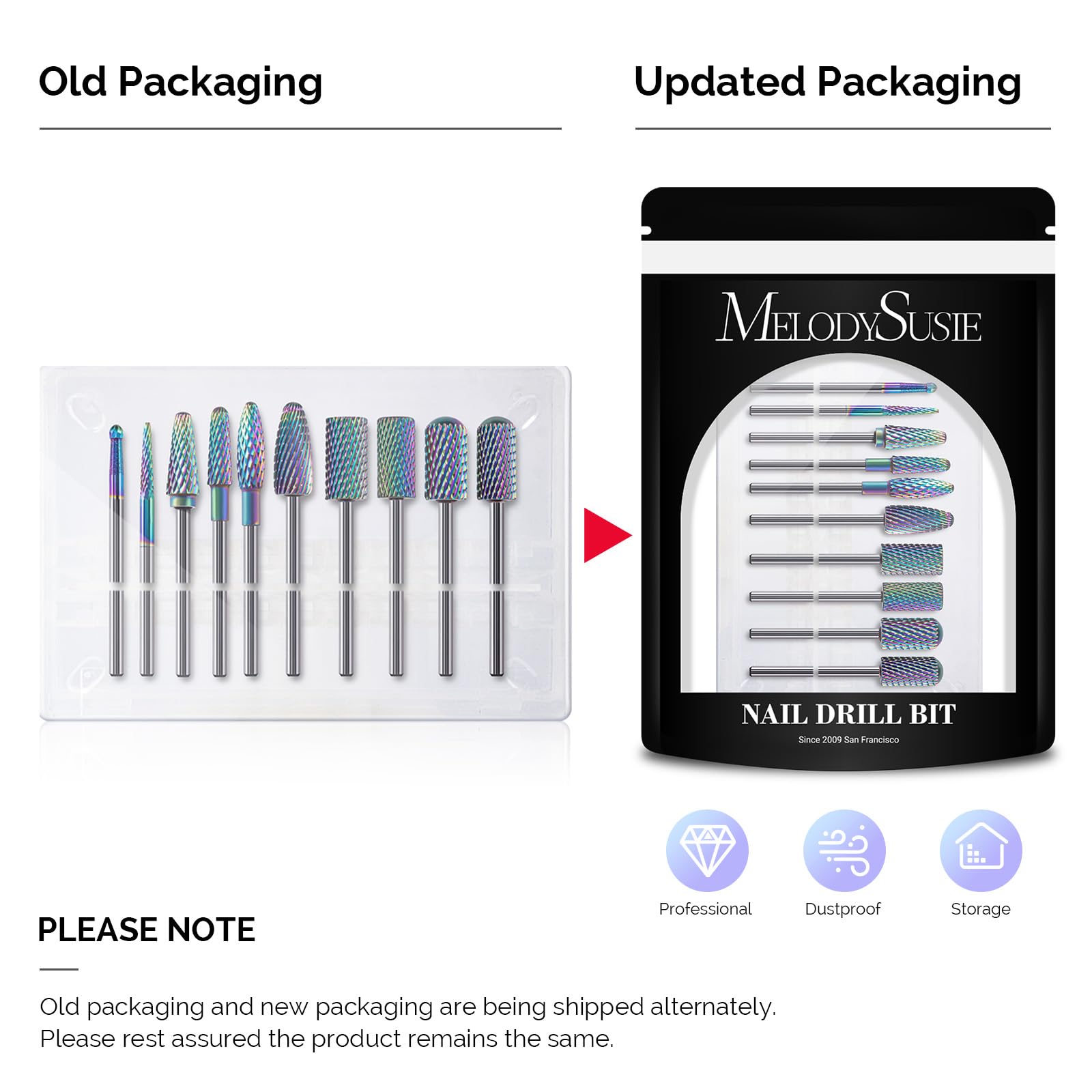 Forets tungstène moyen MelodySusie pour retrait et polissage des ongles artificiels