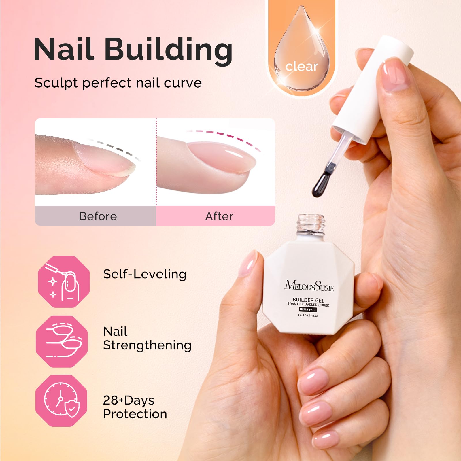 MelodySusie gel-builder 7 en 1 para modelar y fortalecer uñas.