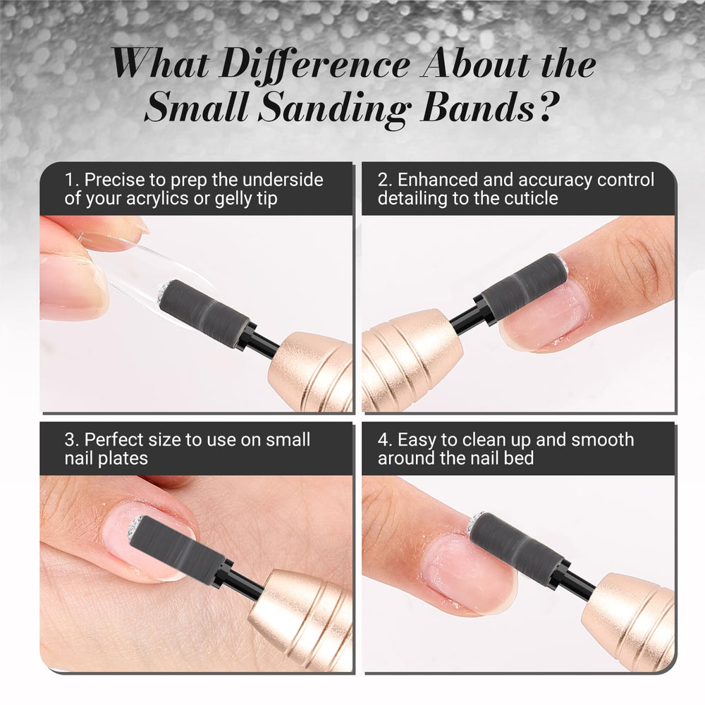 MelodySusie bandas con grano 120-180-240 para preparar y pulir uñas con control.