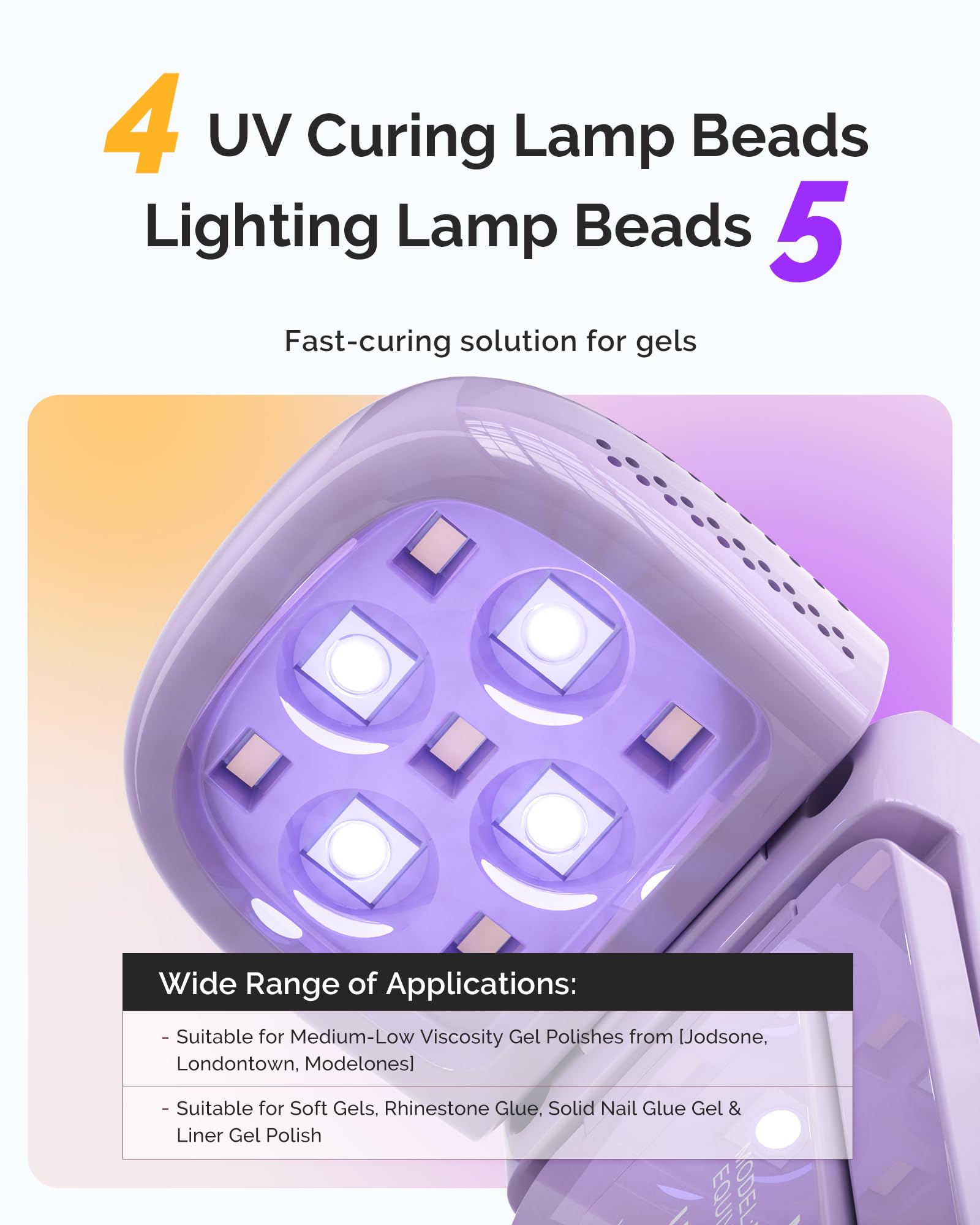 Lámpara MelodySusie UV 2 en 1 con iluminación y curado para uñas