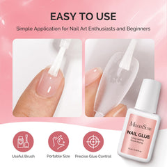 MelodySusie pegamento de uñas se seca rápido para una fijación rápida.