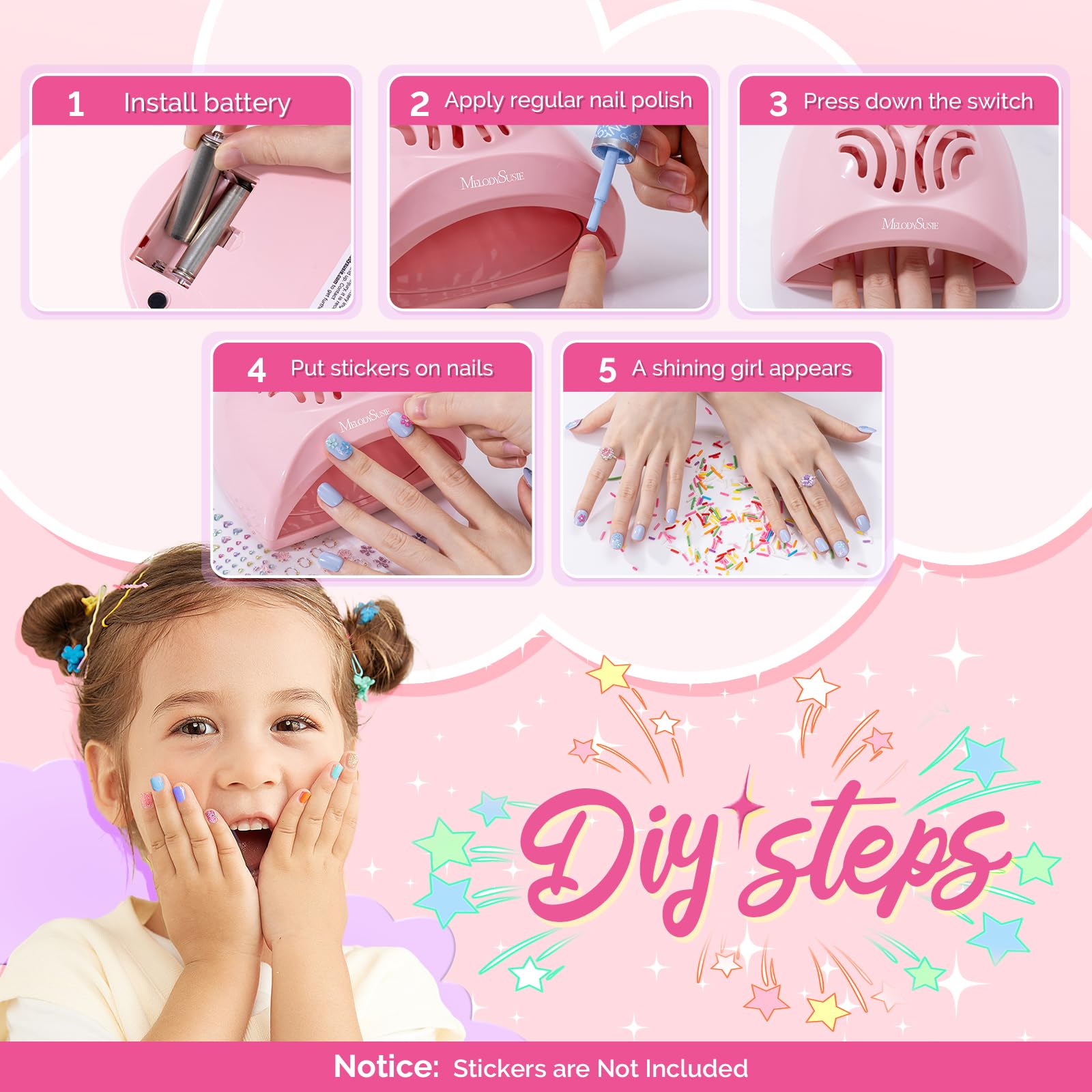 MelodySusie regalo ideal para niñas que aprenden uñas decorativas.