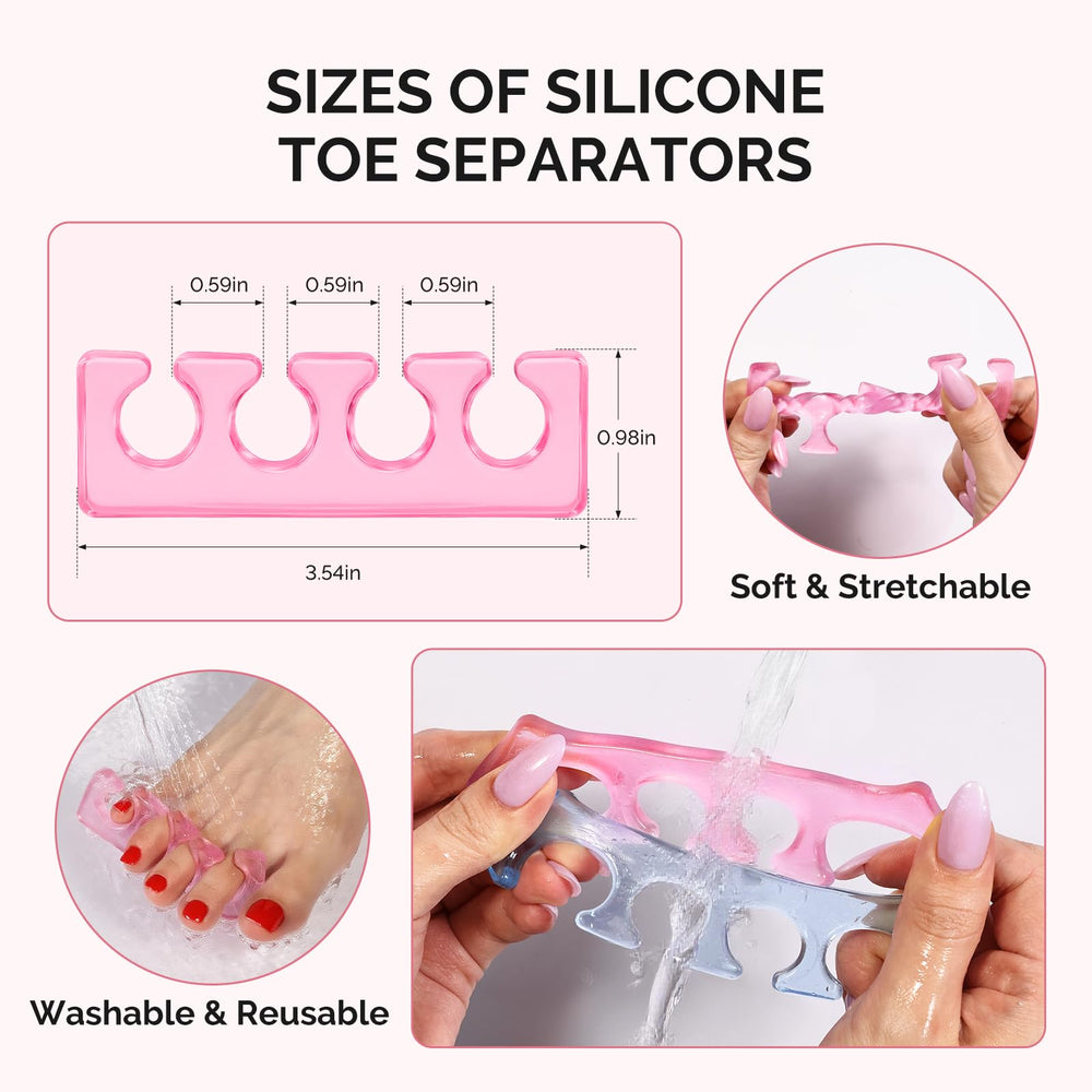 MelodySusie separadores de dedos silicona suave, confortables para pedicure.