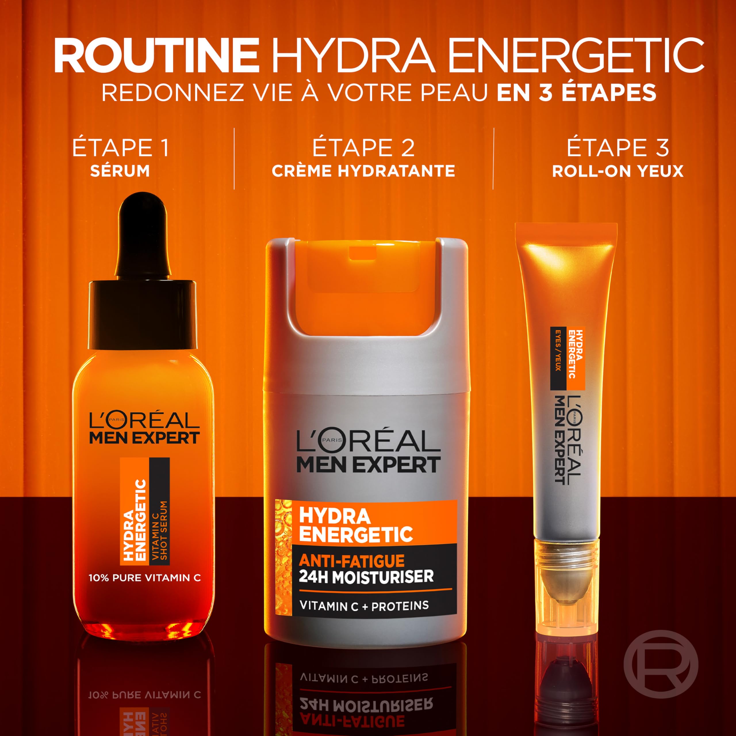 MEN EXPERT Hydra Energetic packaging outer-box highlights clean allergen-free formulation