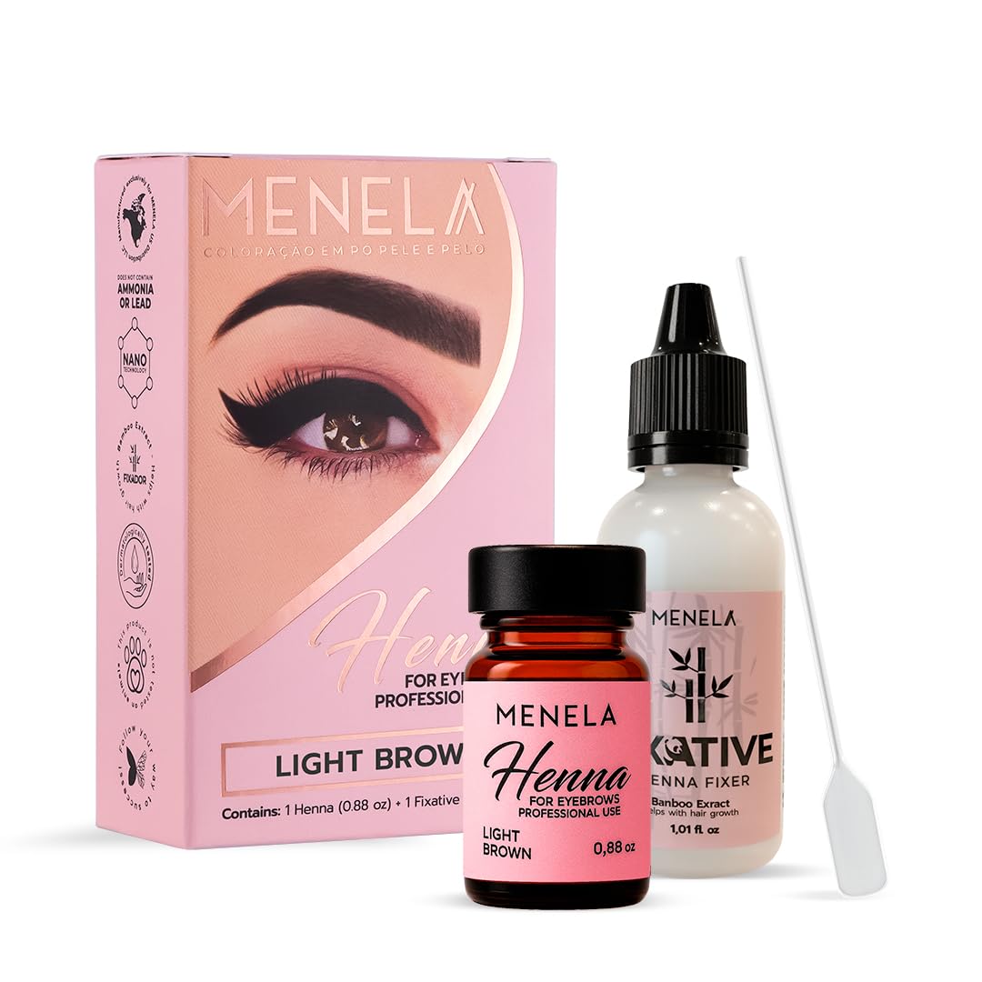 Menela tinte para cejas tono claro castaño, definición suave y natural