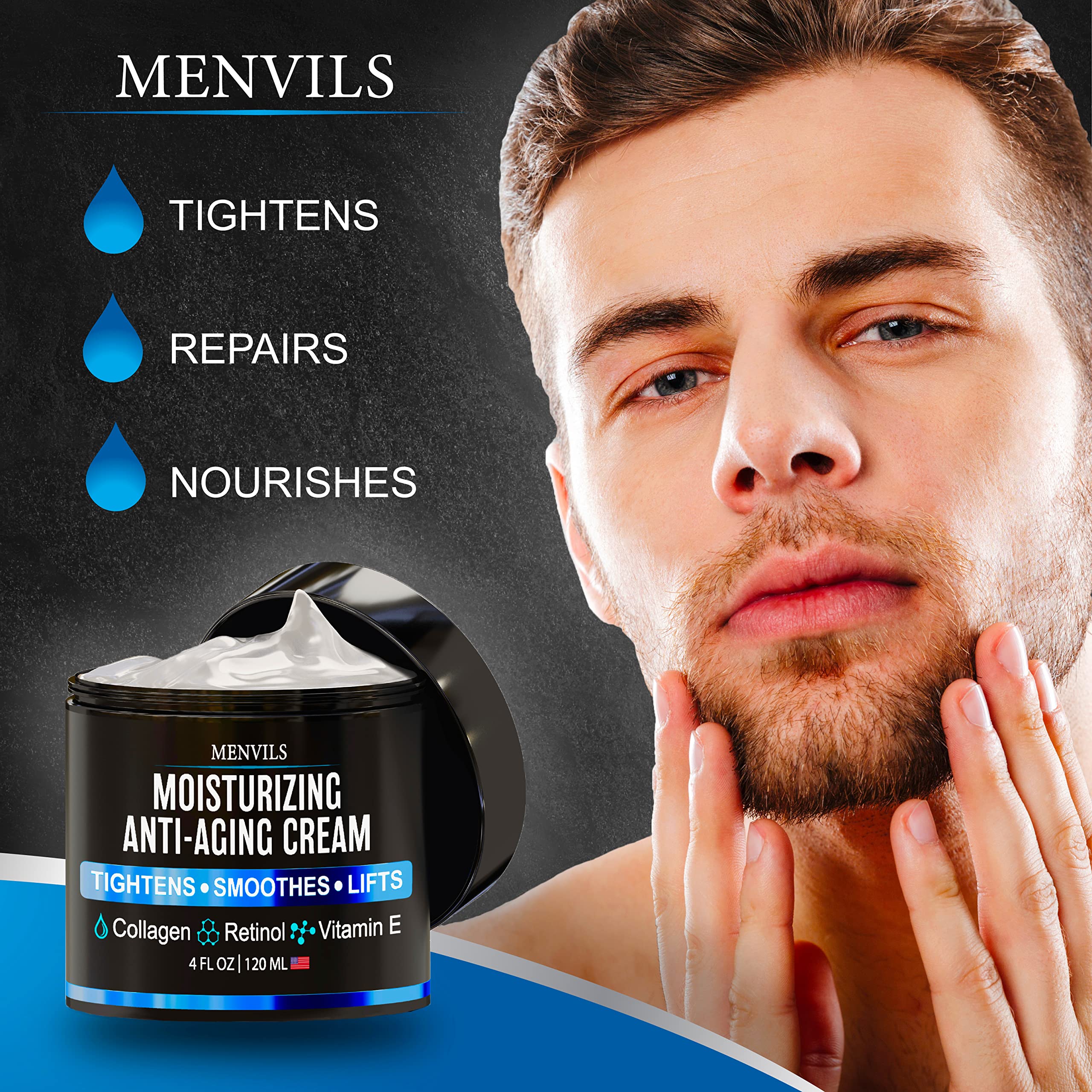 Menvils crema facial en uso, aplicación diaria para piel sin resequedad.