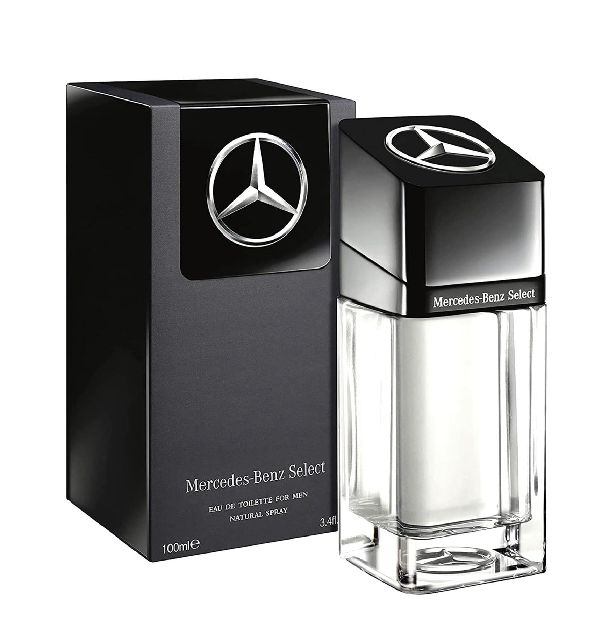 Mercedes-Benz Select botella de lujo, diseño elegante para uso diario.