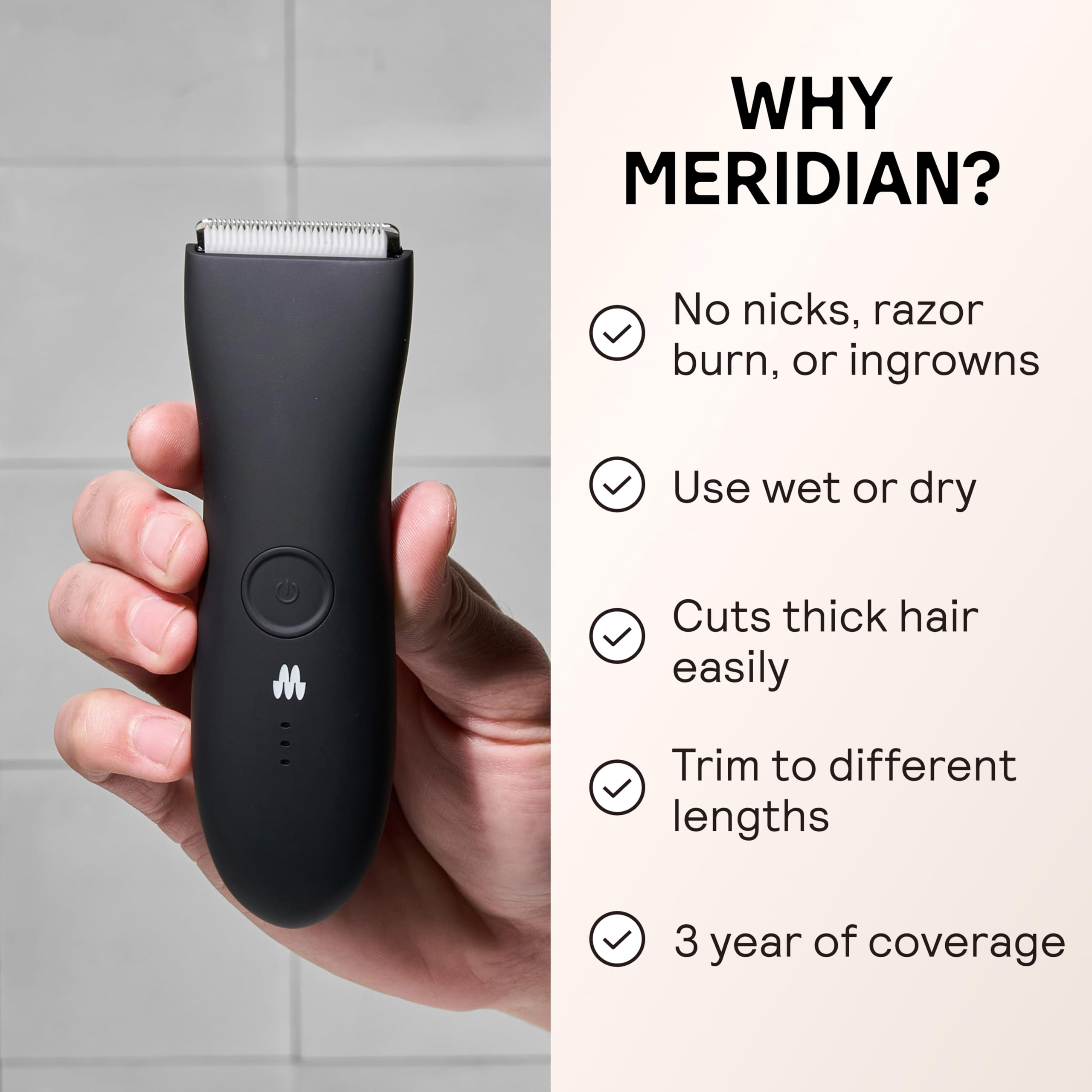 MERIDIAN The Trimmer Original con guías de longitud ajustables para estilo personalizado.