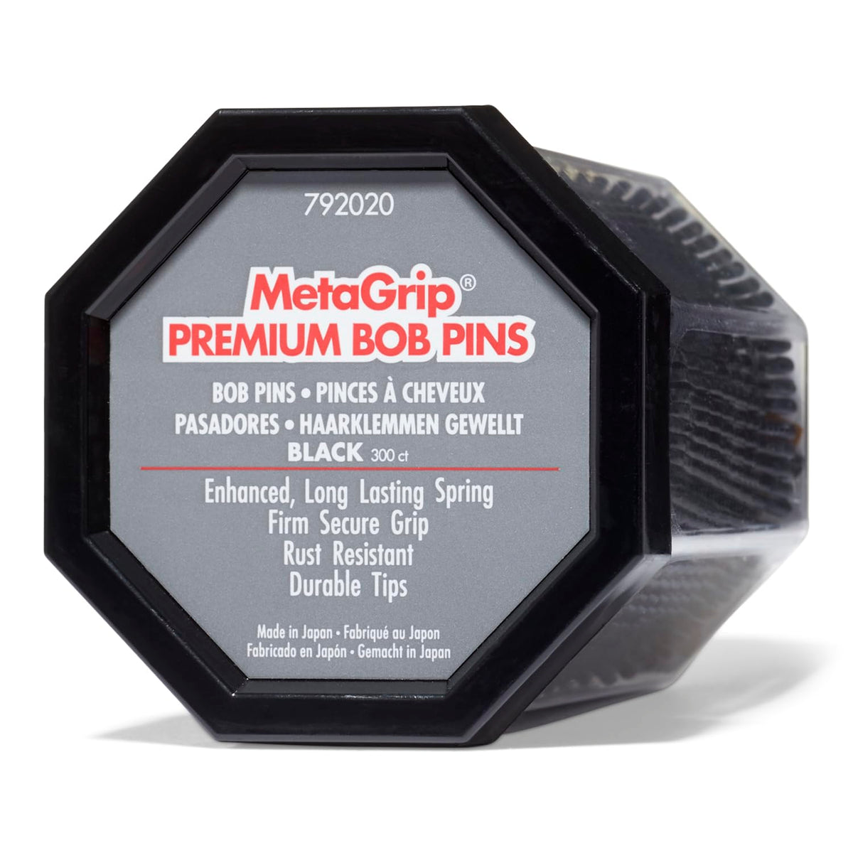 MetaGrip Pinzas para el cabello negras, sujeción firme para peinados duraderos.