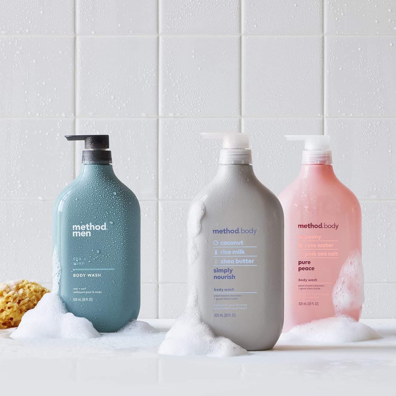 Method Body Wash Pure Peace piel hidratada tras la ducha gracias a ingredientes vegetales.