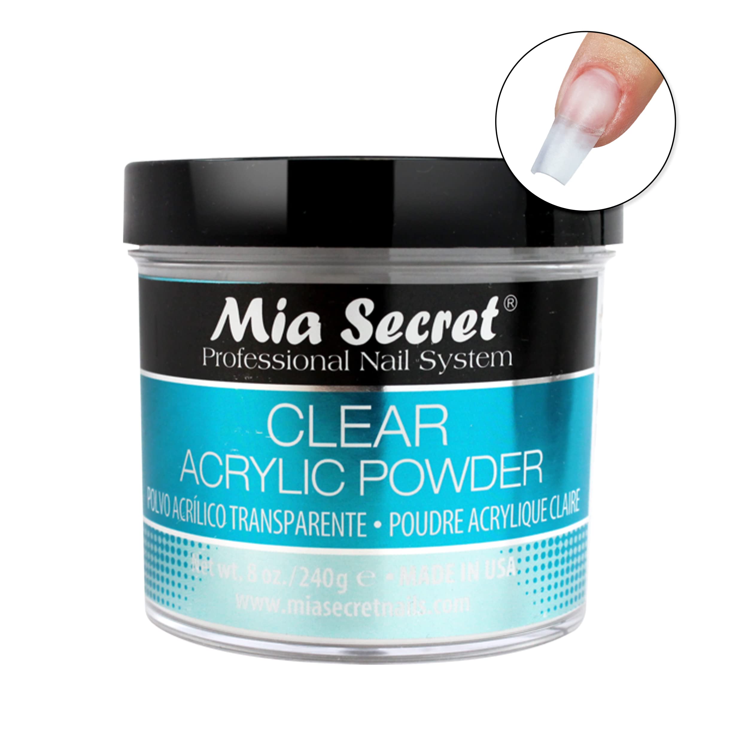 Mia Secret polvo acrílico claro, aplicación suave y auto nivelante