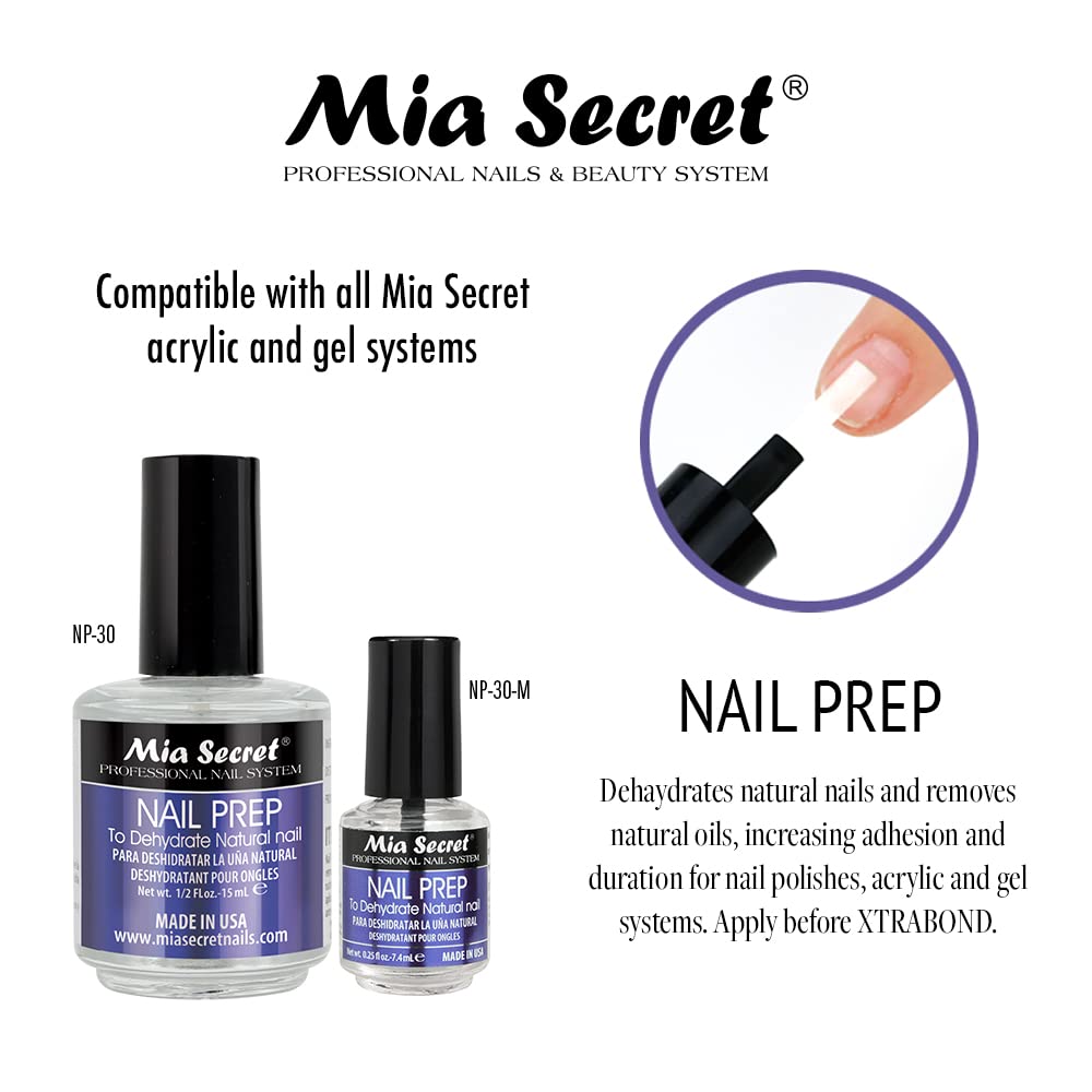 Mia Secret sistema de adhesión para uñas con gel o acrílico con acabado profesional.