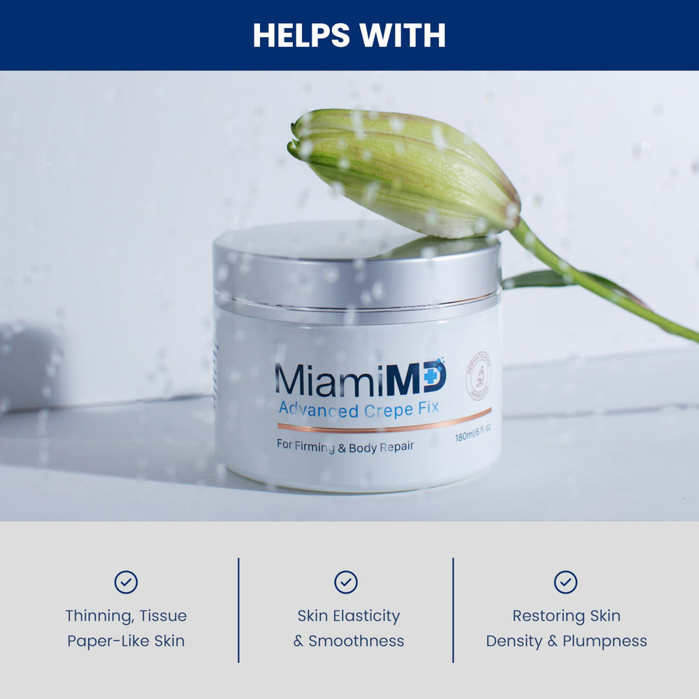 Application nocturne avec MiamiMD Crepe Fix pour nourrir et hydrater