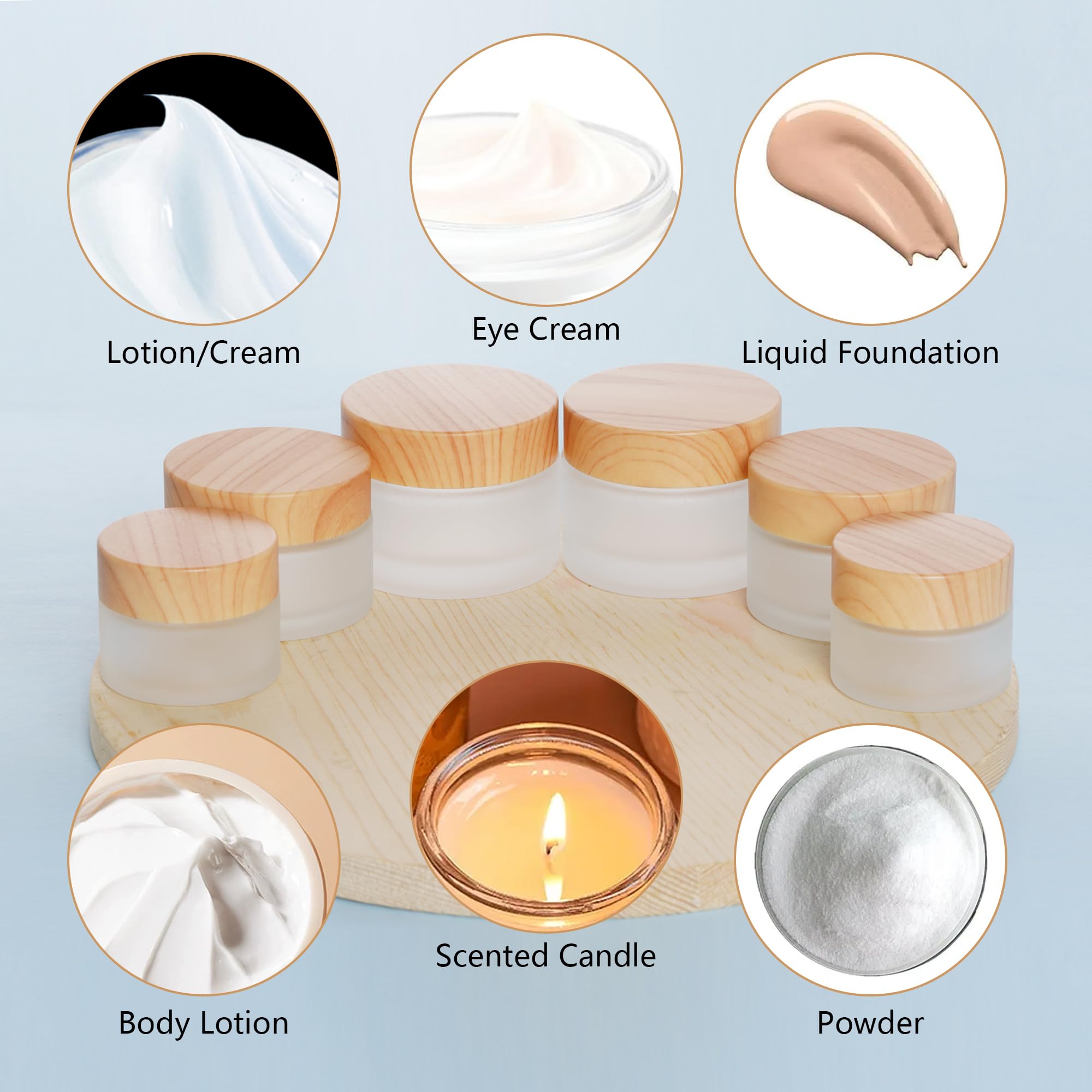 Miayon frasco de vidrio esmerilado, aspecto elegante para cosméticos