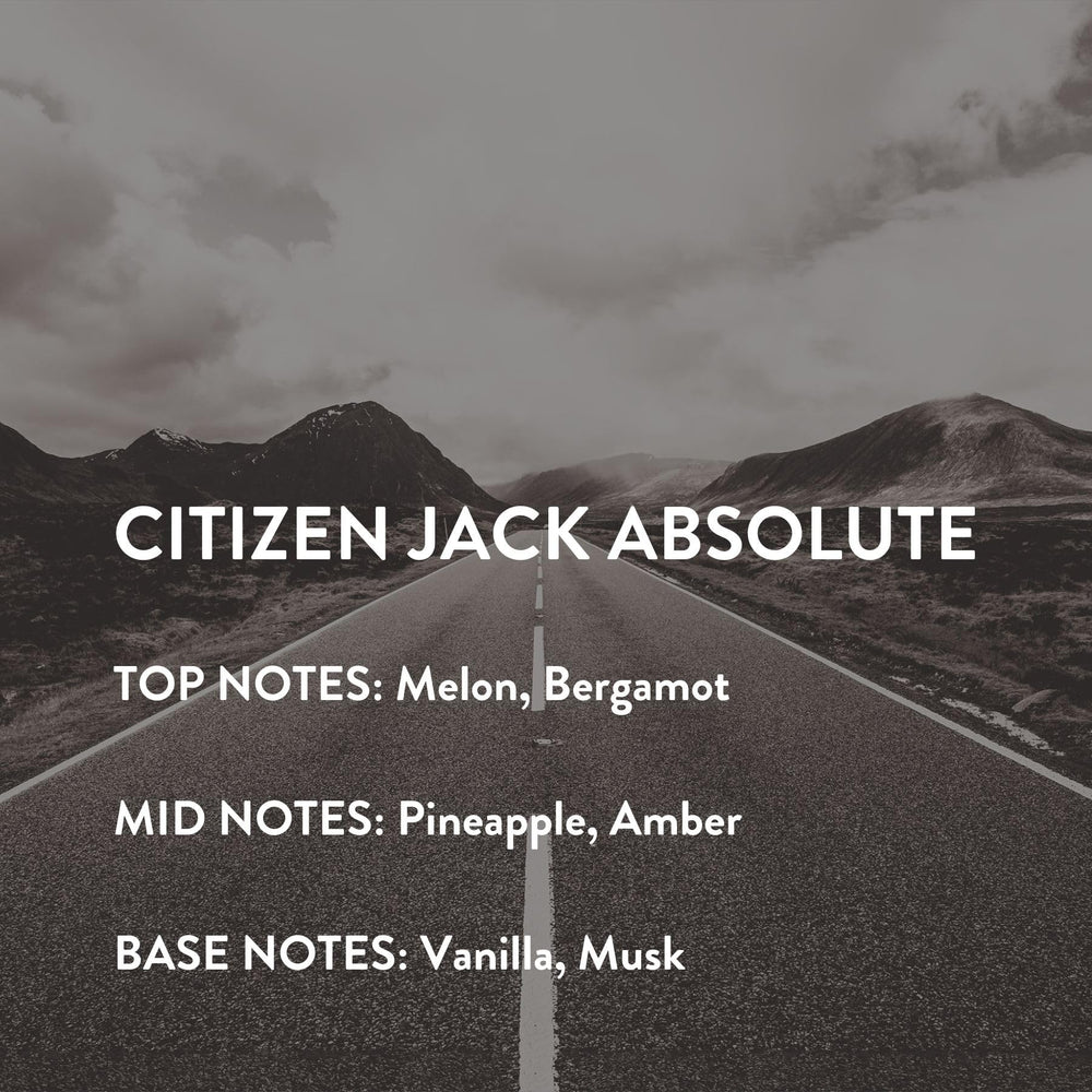 Citizen Jack Absolute, embalaje elegante que sugiere lujo y sofisticación.