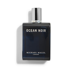 Ocean Noir de Michael Malul, frasco frontal, diseño elegante para la noche.