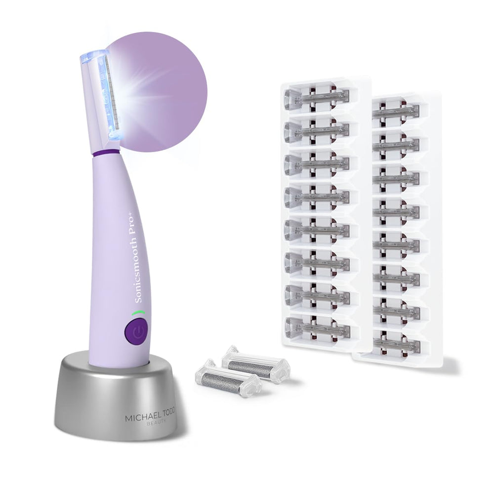 MICHAEL TODD Sonicsmooth Pro+ sistema dermaplaning con LED para piel más suave.