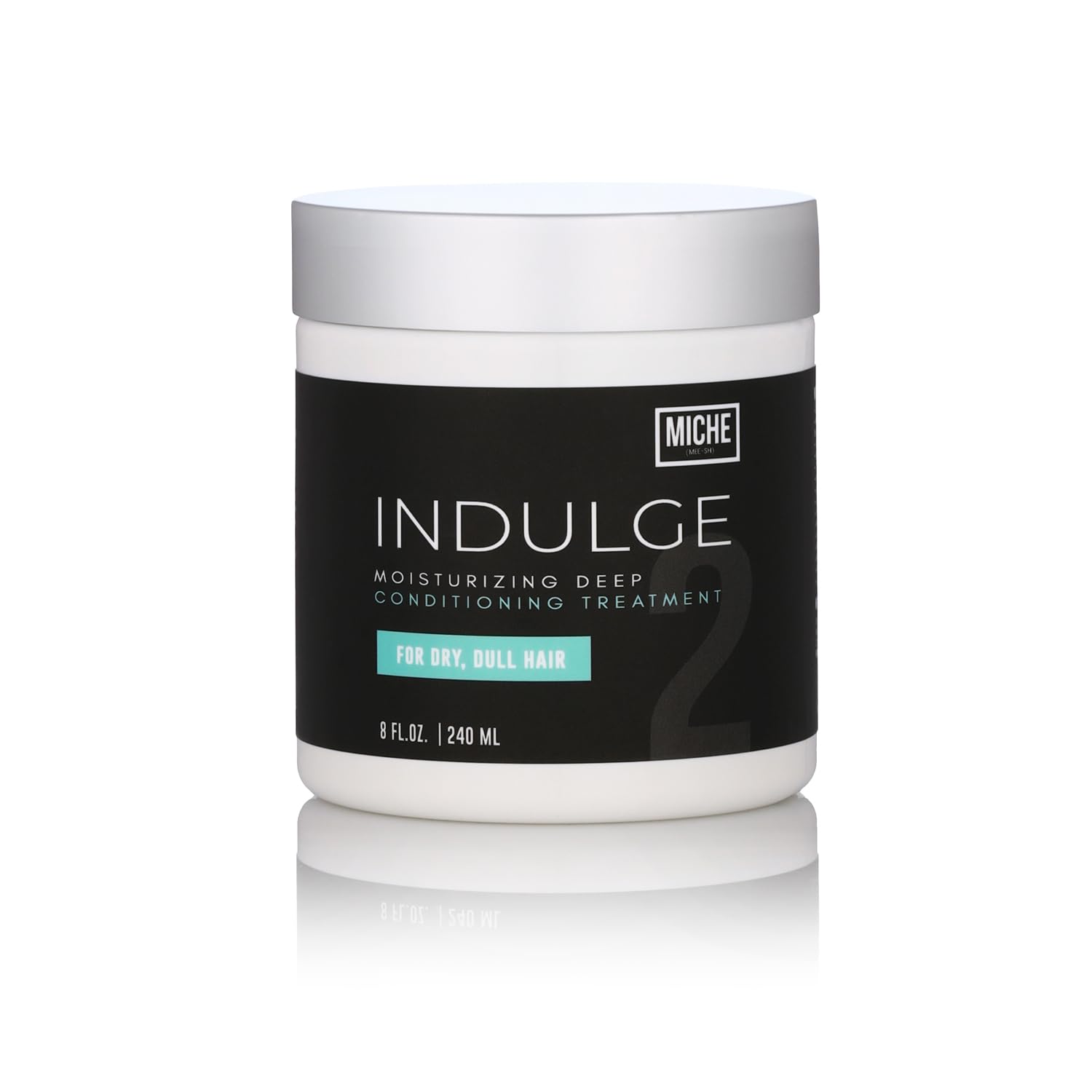 Acondicionador Miche Beauty Indulge en botella de 8oz para cabello rizado, hidratación profunda.