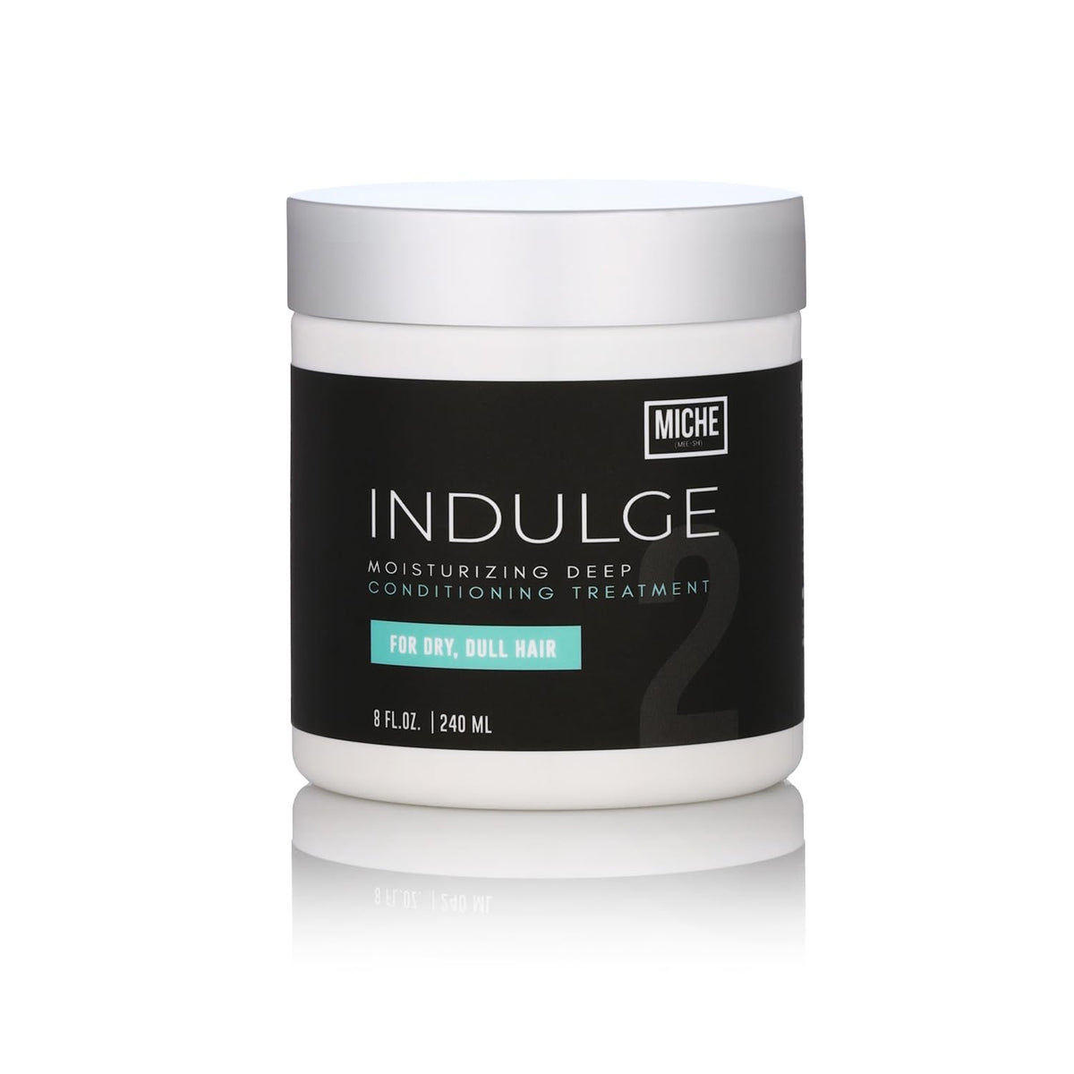 Acondicionador Miche Beauty Indulge en botella de 8oz para cabello rizado, hidratación profunda.