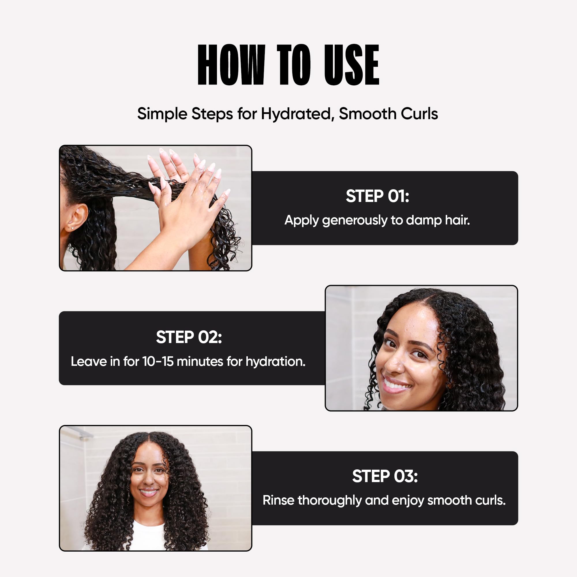 Cabello hidratado y brillante tras usar Miche Beauty Indulge, sensación sedosa.