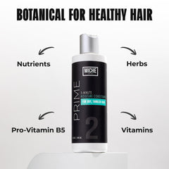Miche Beauty Prime 3 Minutos: frasco con Pro‑Vitamina B5 para nutrición profunda.