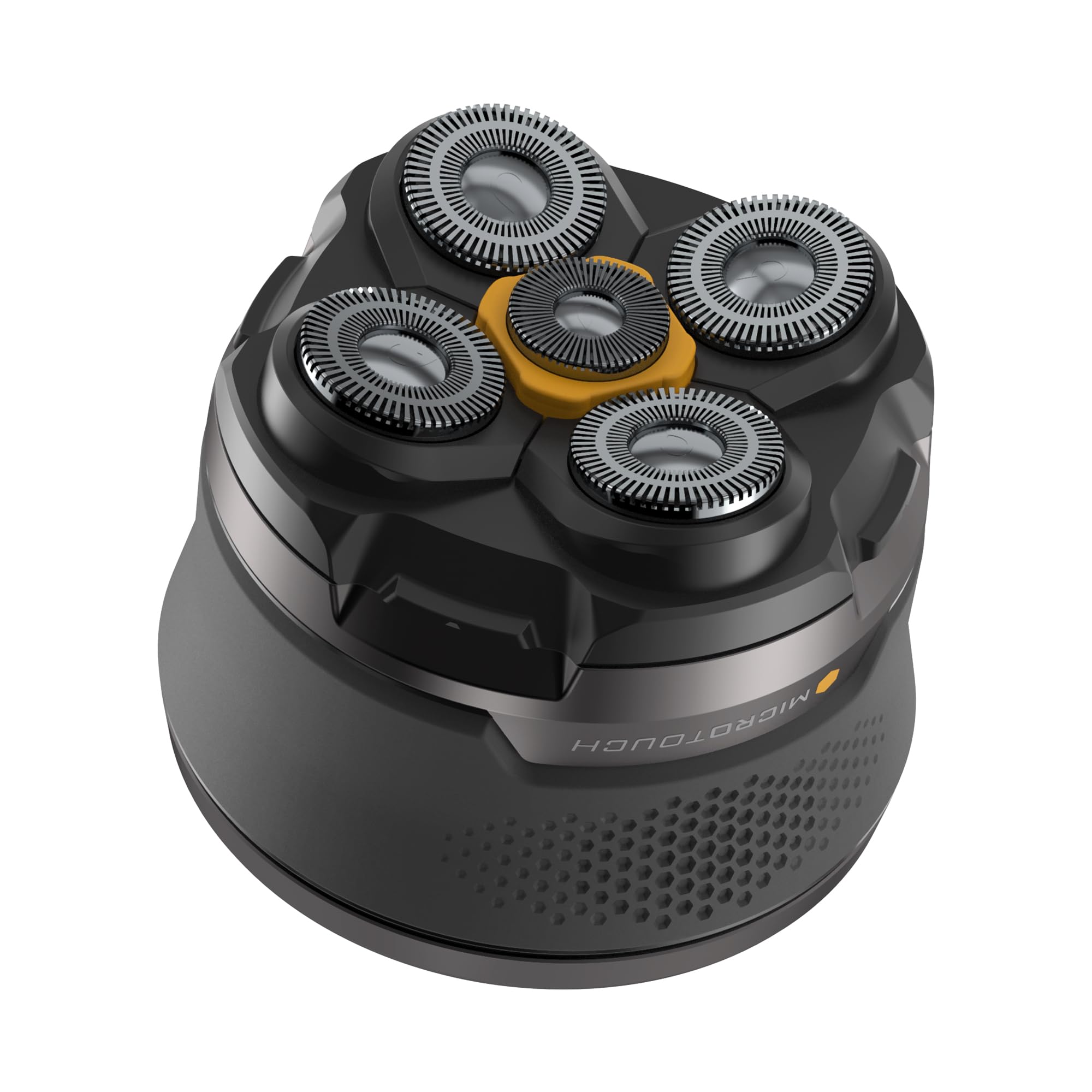 Afeitadora MicroTouch Titanio mostrando la cámara recogedora de vello para limpieza rápida