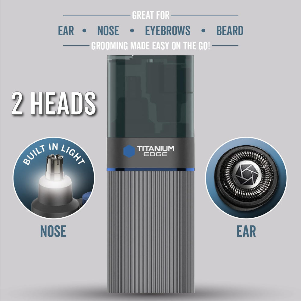 Cabezales rotatorios dobles de Microtouch Titanium Edge para cejas y oídos