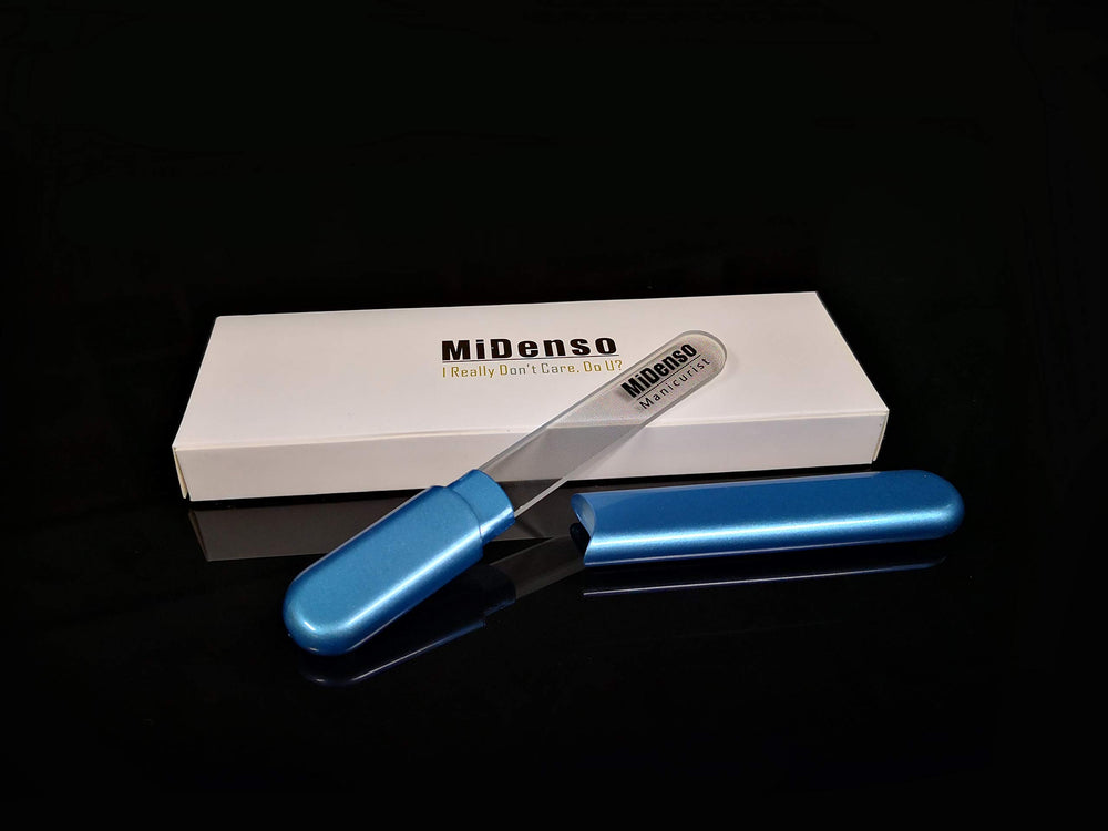 MiDenso caja protectora para lima de uñas, ideal para regalo y transporte.