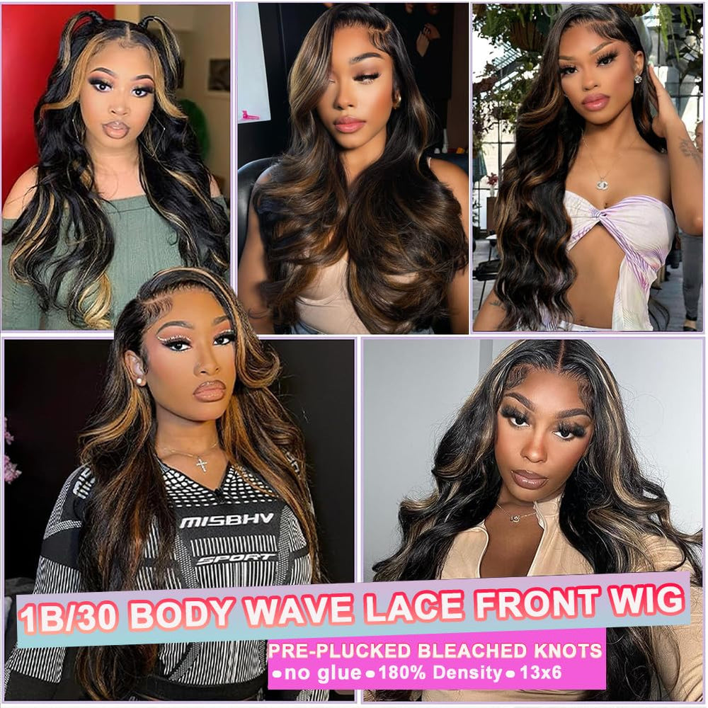 Miear 13x6 Ombre Front Wig: densidad 180% para mayor volumen y movimiento.
