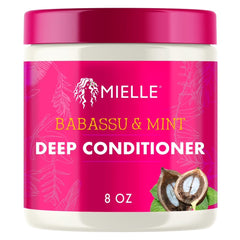 Mielle Organics Babassu Mint: botella acondicionador para reparación profunda.