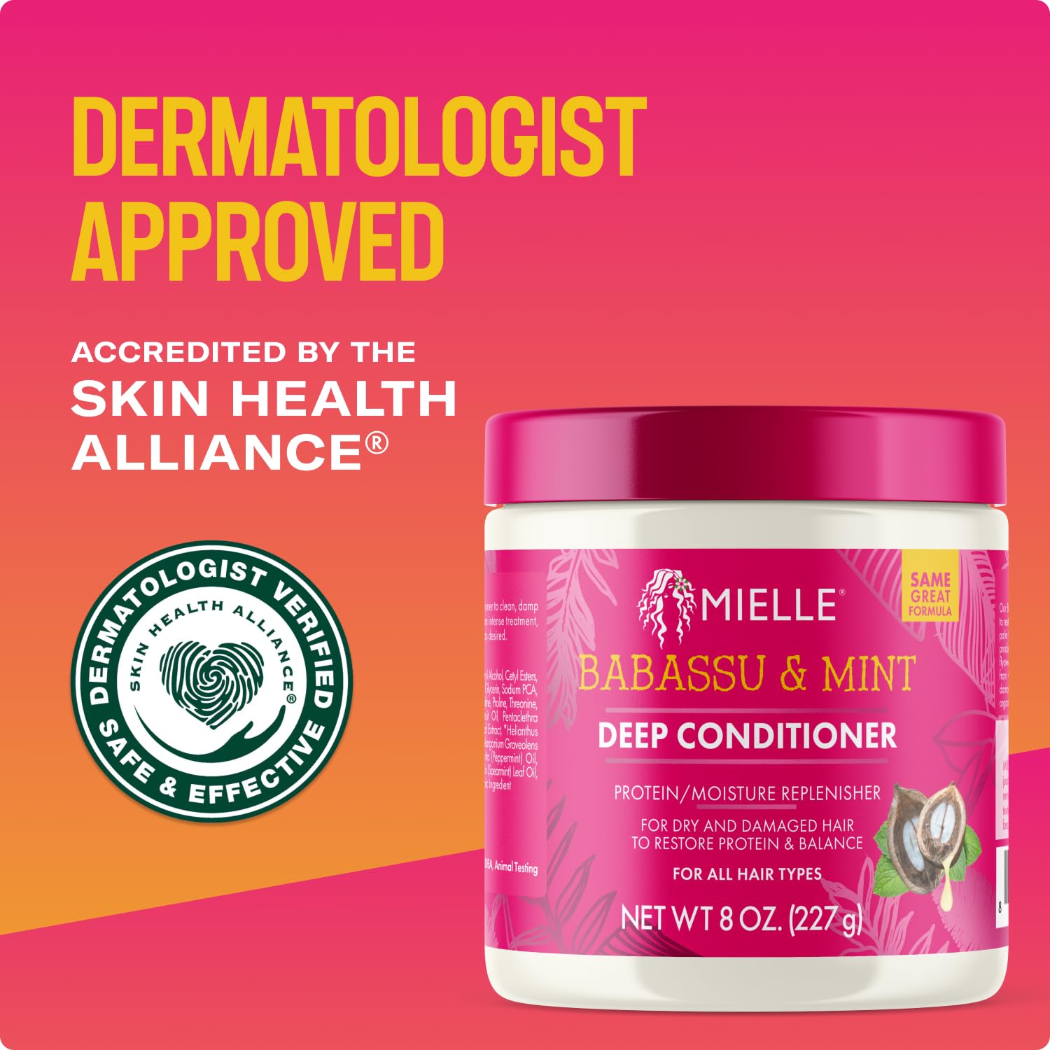 Mielle Organics Babassu Mint: envase libre de parabenos para una rutina más segura.