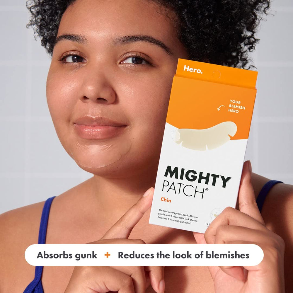 Mighty Patch Chin parche con cobertura total para barbilla y mejora visual de imperfecciones.