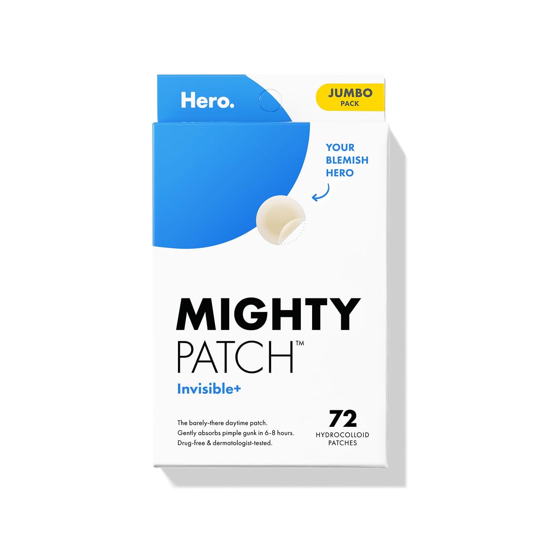 Mighty Patch Invisible+ día transparente: parche discreto para uso diurno que oculta imperfecciones.