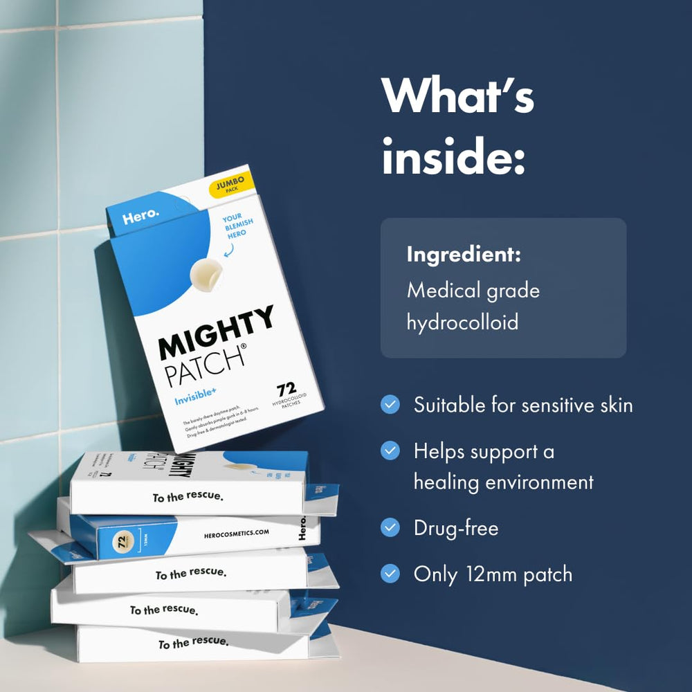 Mighty Patch Invisible+ uso diario: práctico para llevar en la rutina diaria sin preocuparse.