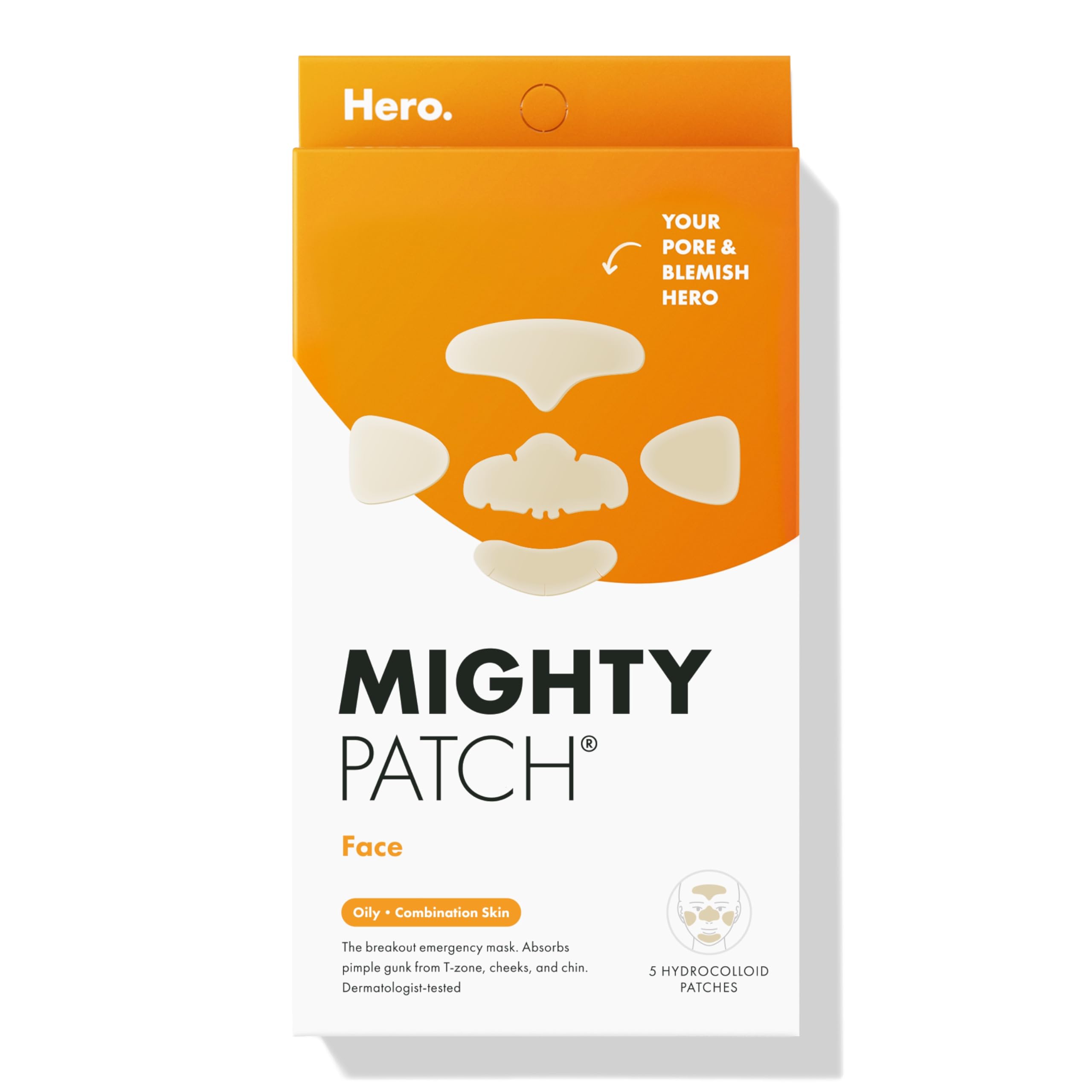Mighty Patch XL sur le front, couverture efficace des boutons.