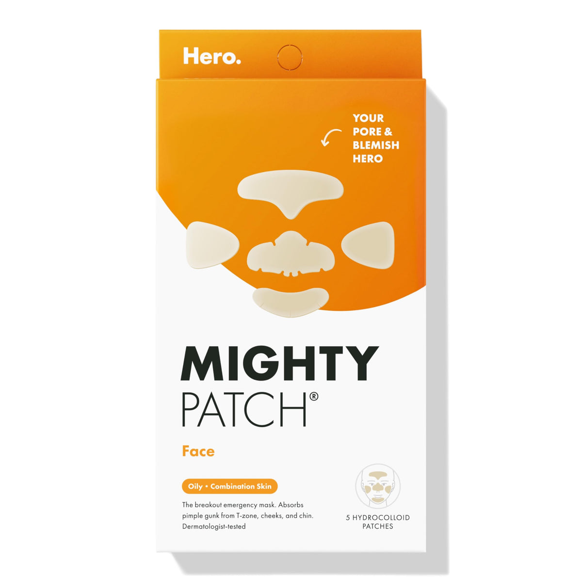 Mighty Patch XL sur le front, couverture efficace des boutons.