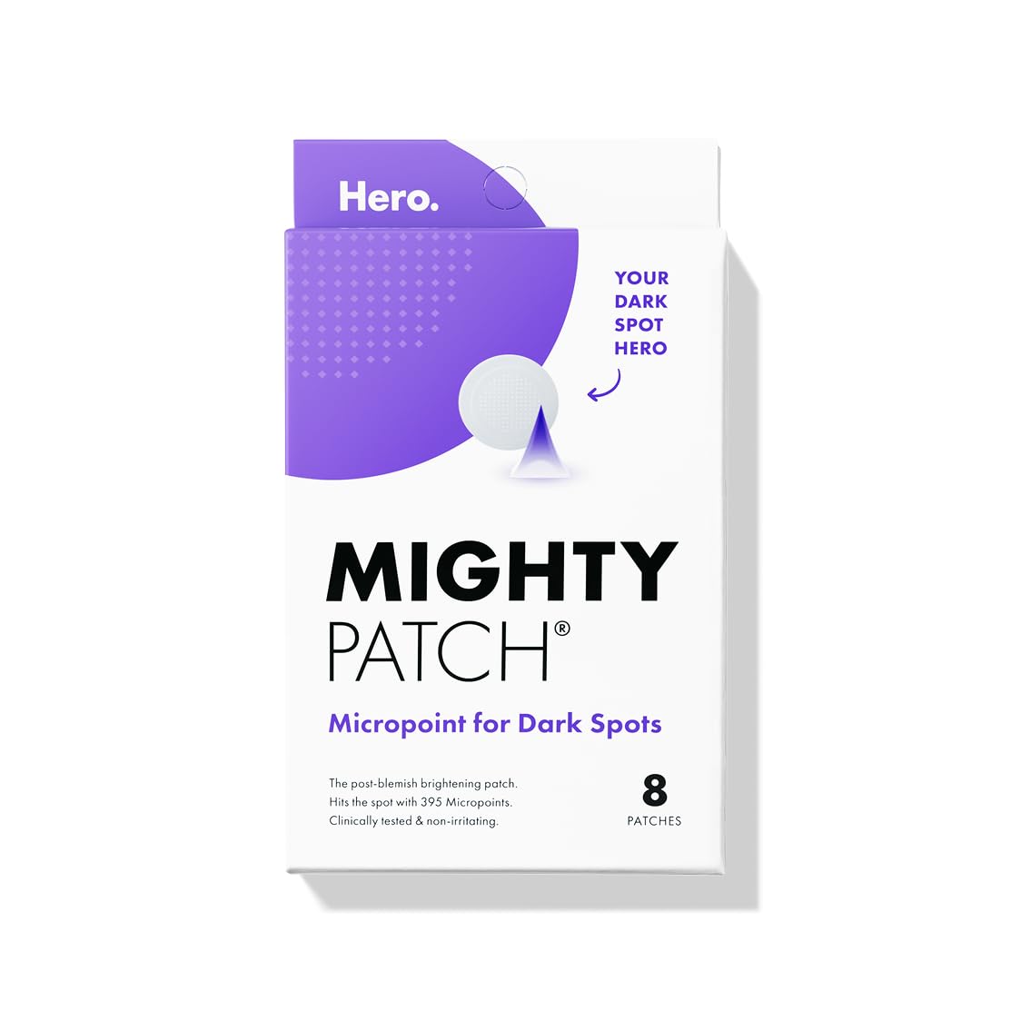 Mighty Patch Micropoint dark spots patch applied to a post blemish area for targeted use