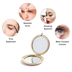 MIHAGUTY Espejo de dos lados 1x-2x, fácil ver detalles para maquillaje preciso.