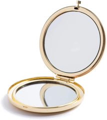 MIHAGUTY Espejo compacto de doble cara con 1x y 2x, ideal para retoques rápidos.