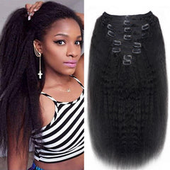 Mihugass extenciones con clip en pelo humano de 18 pulgadas para mayor longitud.