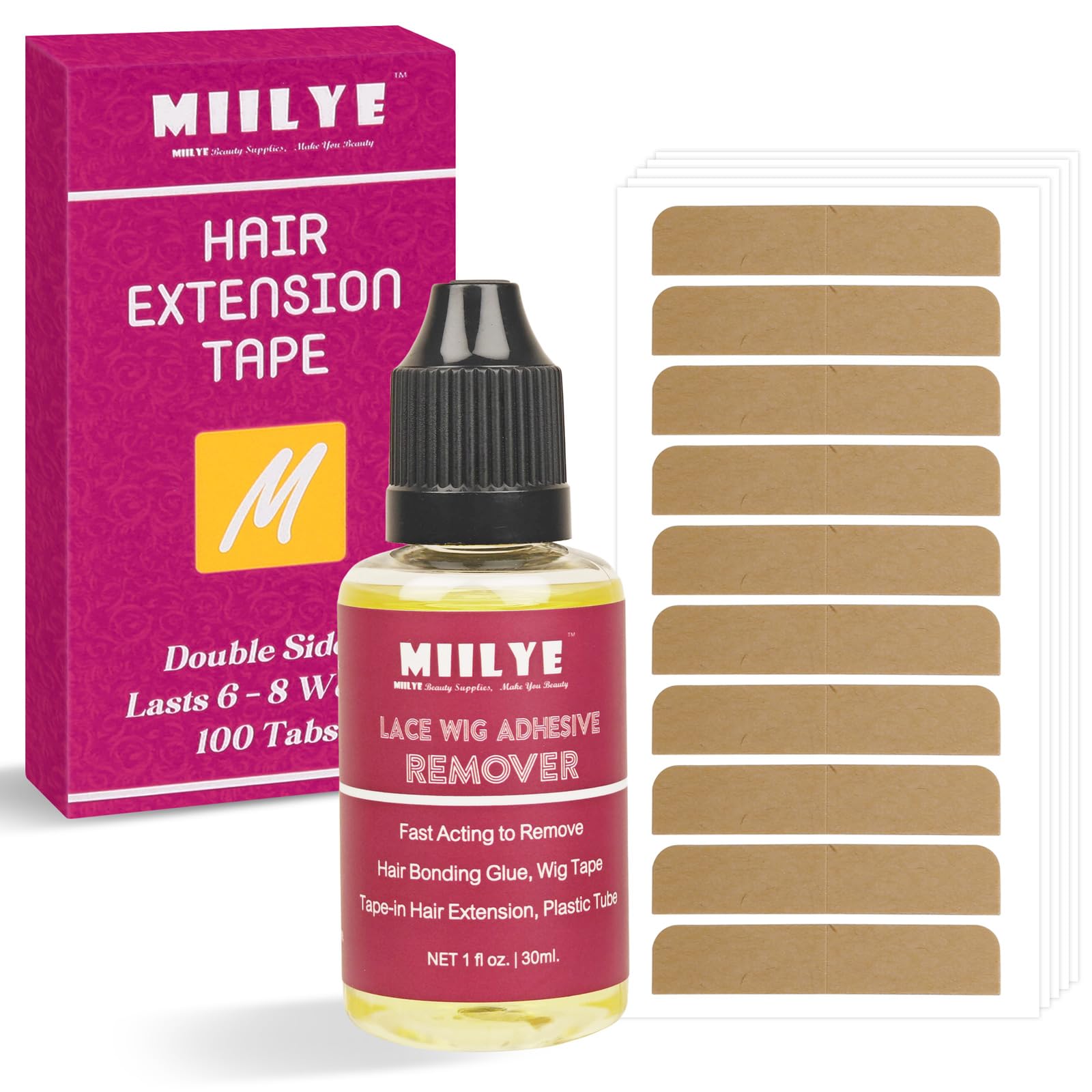MIILYE cinta de reemplazo para extensiones, parche visible, acabado natural