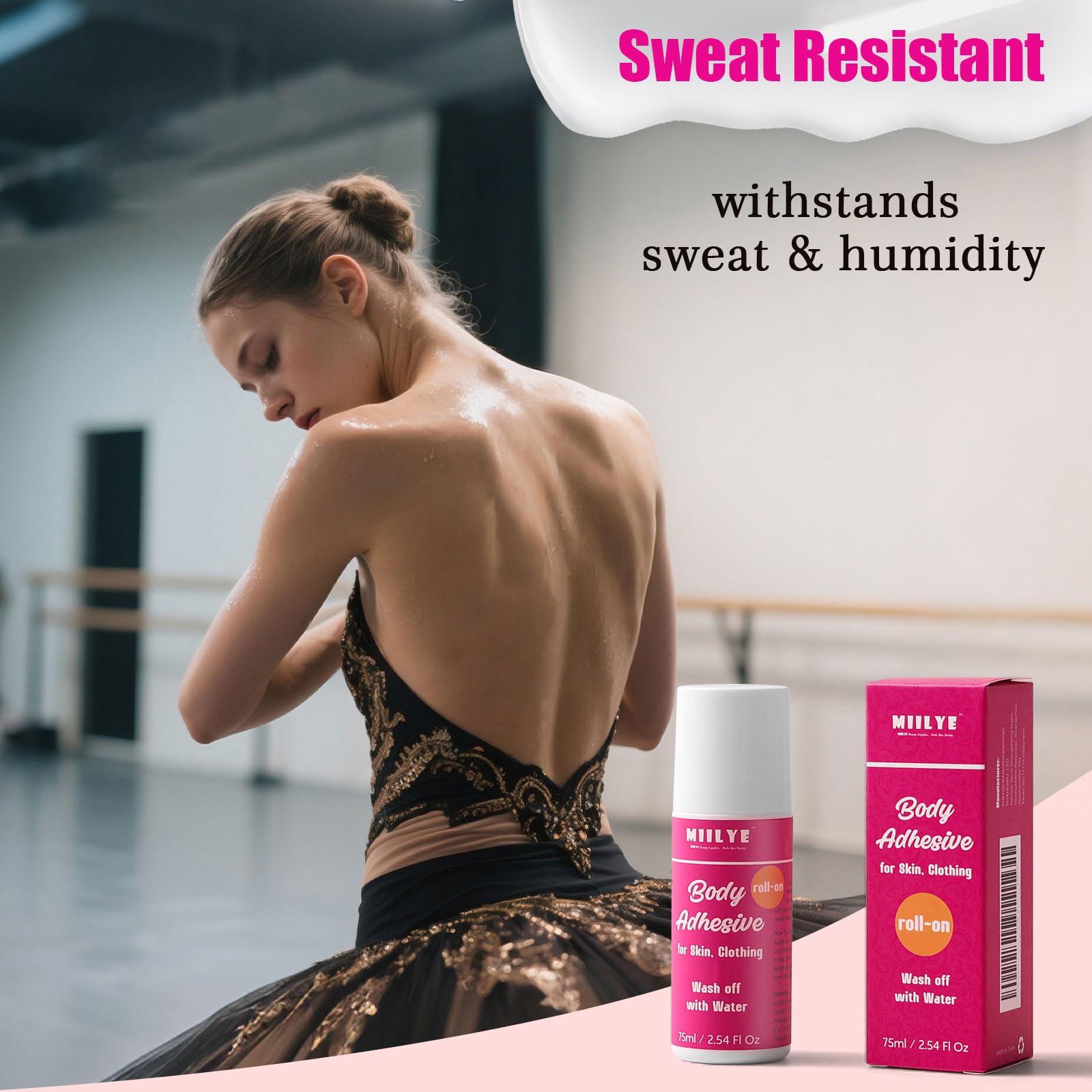 MIILYE sudor-resistente: ideal para bailar durante actuaciones intensas.